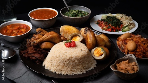 Various Meal from Nigerian Cousine (IA Generated)