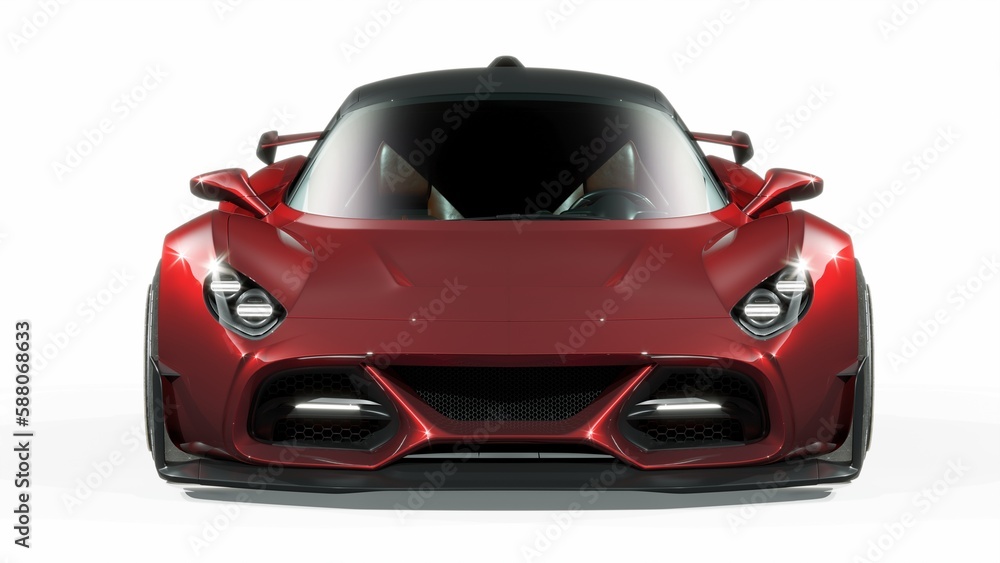 3D rendering of a generic concept car