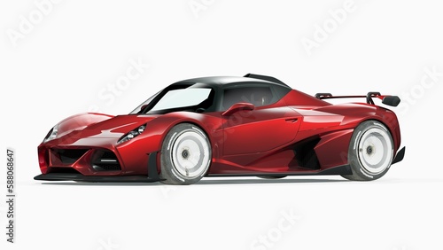 3D rendering of a generic concept car