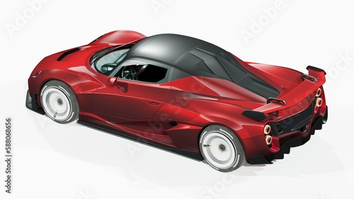 3D rendering of a generic concept car