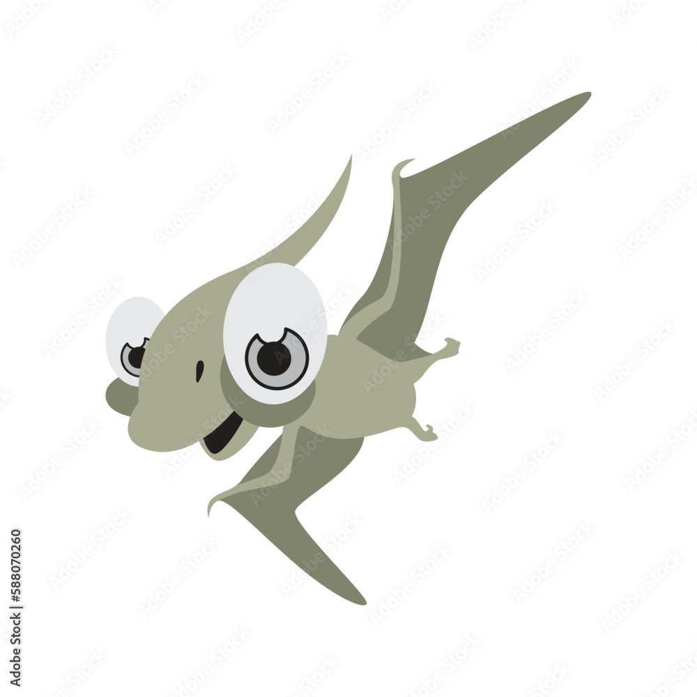 Fototapeta premium Vector illustration of Pteranodon cartoon. Cute dinosaurs for Coloring Book.