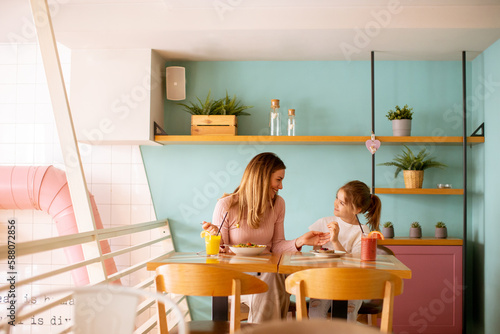 Mother and daughter having ...