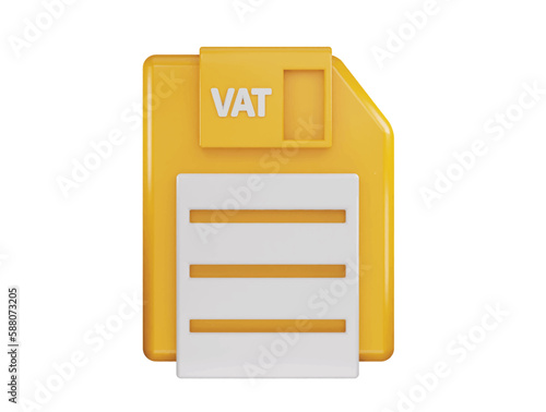 vat paper icon 3d rendering vector illustration