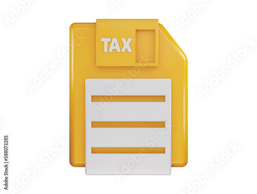 tax paper icon 3d rendering vector illustration