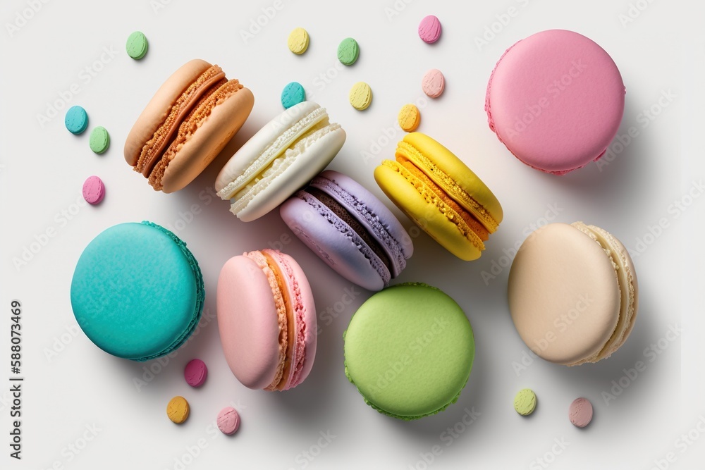 Fototapeta premium colorful macaroons isolated on white background