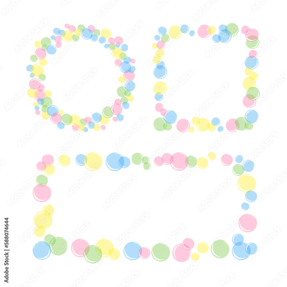 vector illustration set frames of soap bubbles vector illustration set frames of soap bubbles