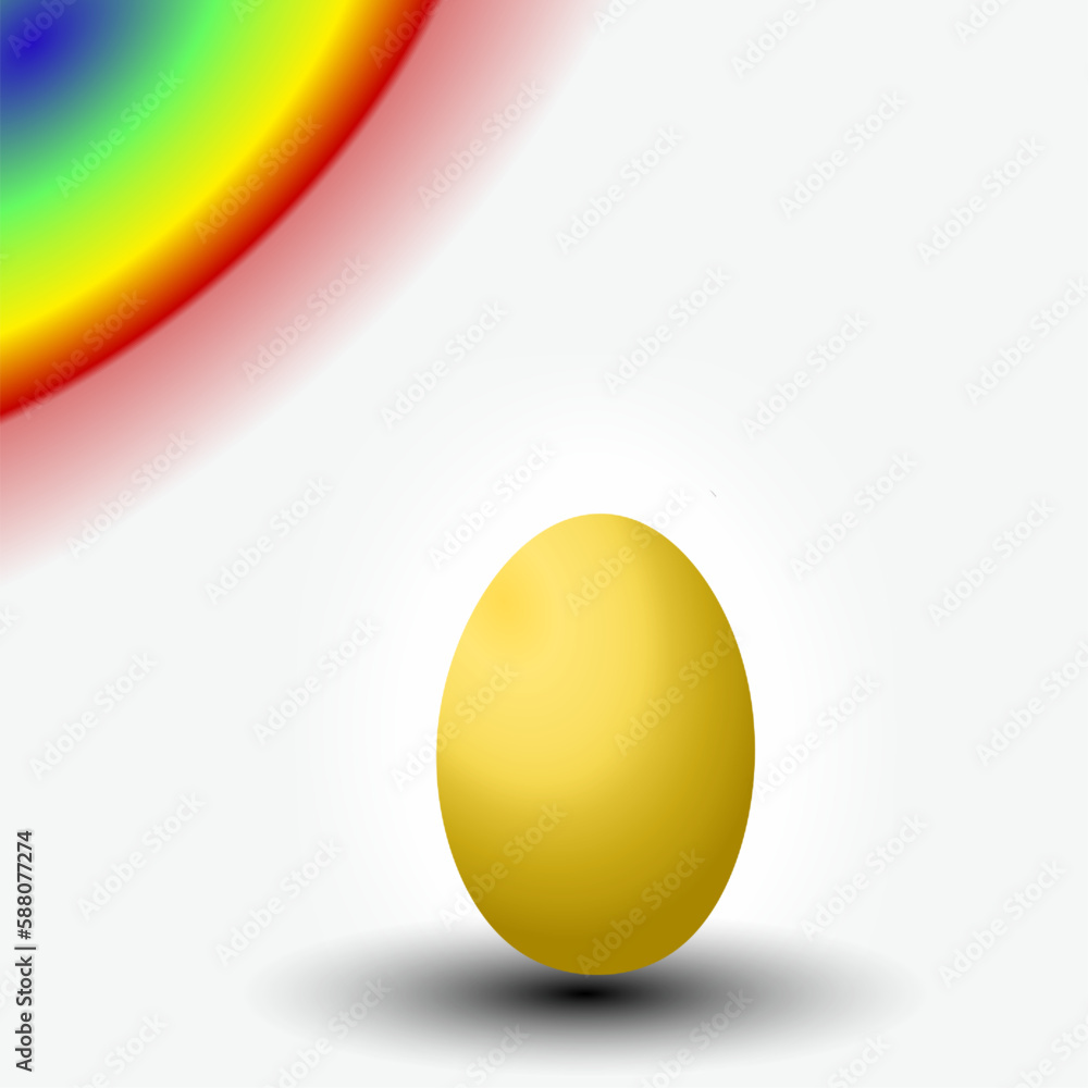 single egg 3D design in gold and rainbow colors single egg 3D design in gold and rainbow colors