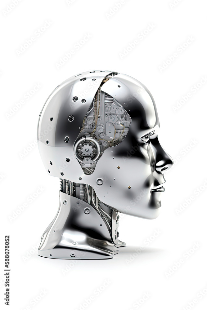Generative AI illustration of shiny artificial intelligence icon on white background Generative AI illustration of shiny artificial intelligence icon on white background