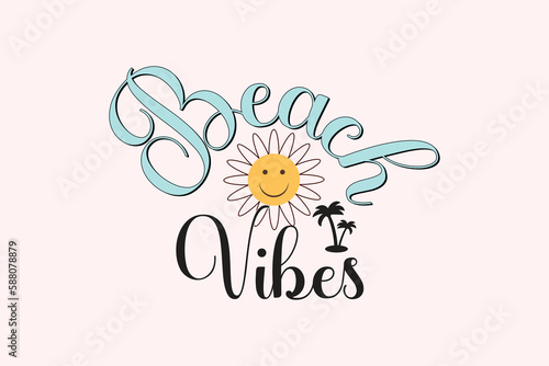 Vintage summer beach t-shirt design, Retro t-shirt design for print, Retro summer