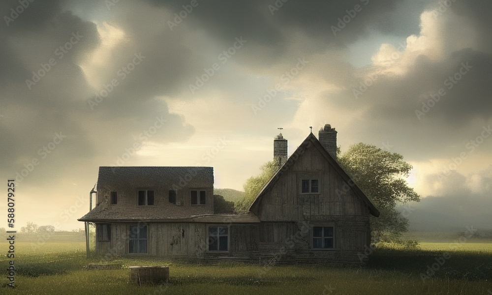 Fototapeta premium old abandoned church. Generative AI