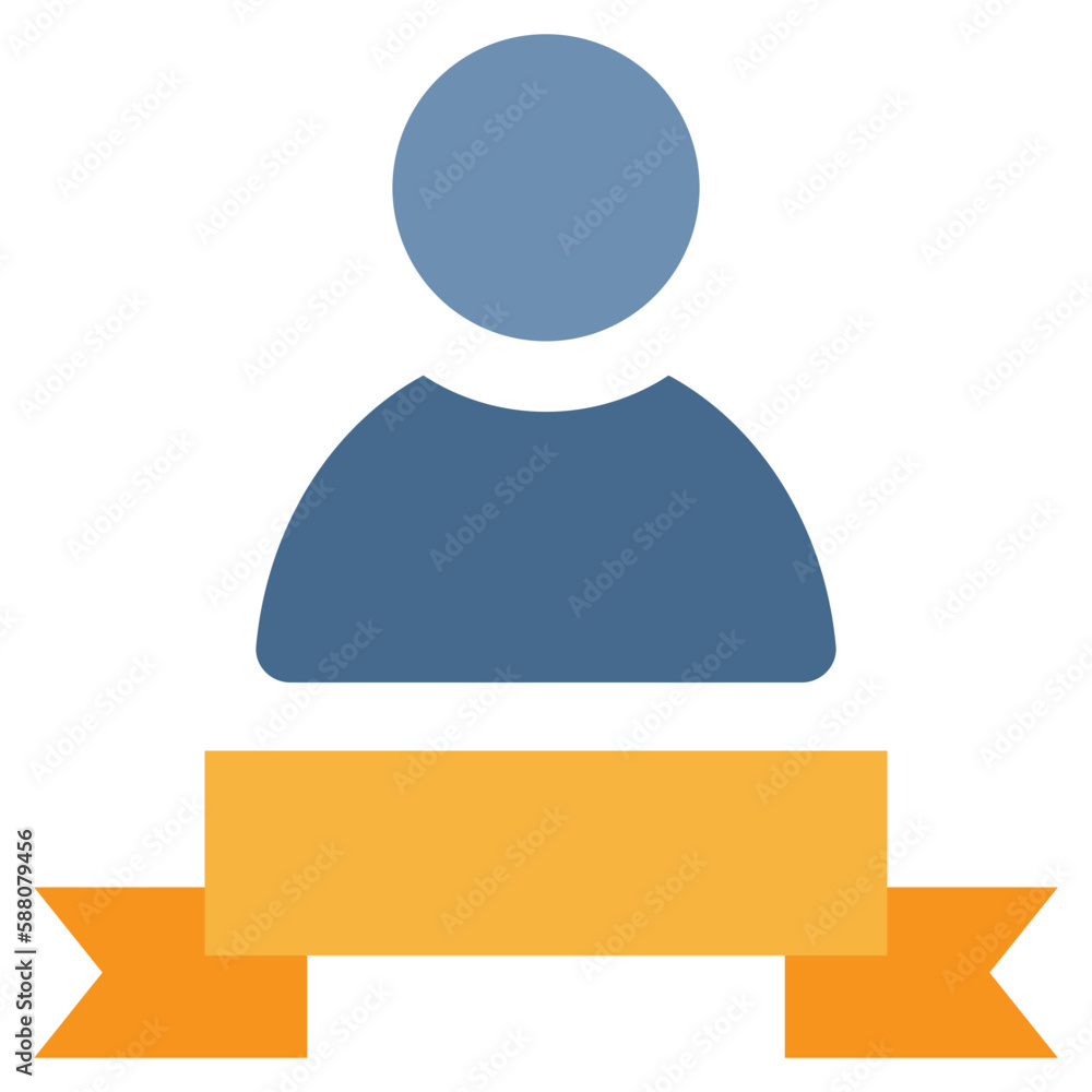 reward employee user account avatar winner icon flat style reward employee user account avatar winner icon flat style