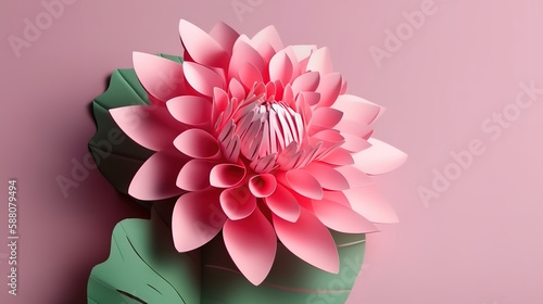 Beautiful paper style flowers. Generative Ai