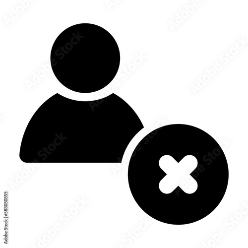 block warning account user personal icon solid glyph
