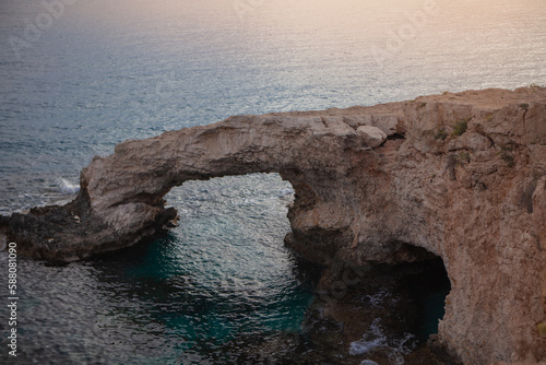 Rocky coast of the island of Cyprus, Natural rock arch in Ayia Napa on Cyprus island