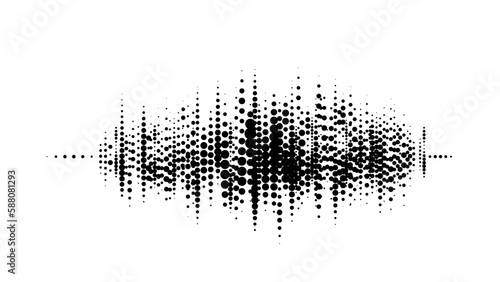 Dot noisy sound wave abstract background