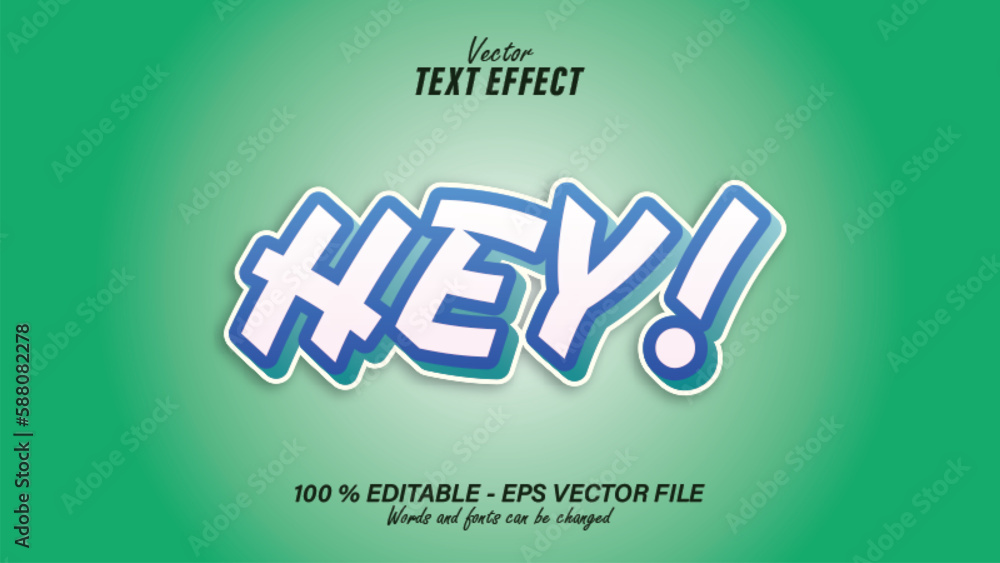 Blue green text effect editable eps file