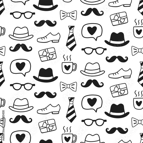 Gentleman seamless pattern Vintage male background