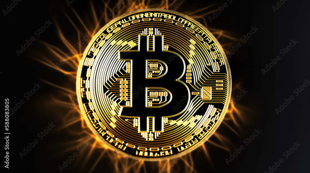 Fototapeta premium Bitcoin trading, crypto, cryptocurrency, Generative AI