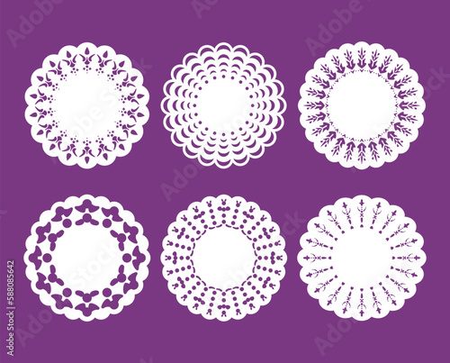 vector white doily lace