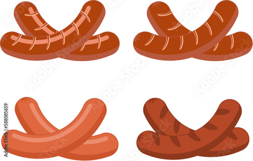 vector grilled bavarian sausage fast food