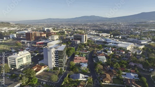 HDR aerial video of upscale shopping district in San Jose, Costa Rica (4K ProRes Rec.2020 HLG drone footage) photo