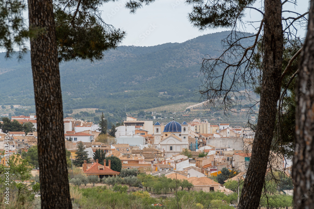 Natural landscape with Ibi town on the background