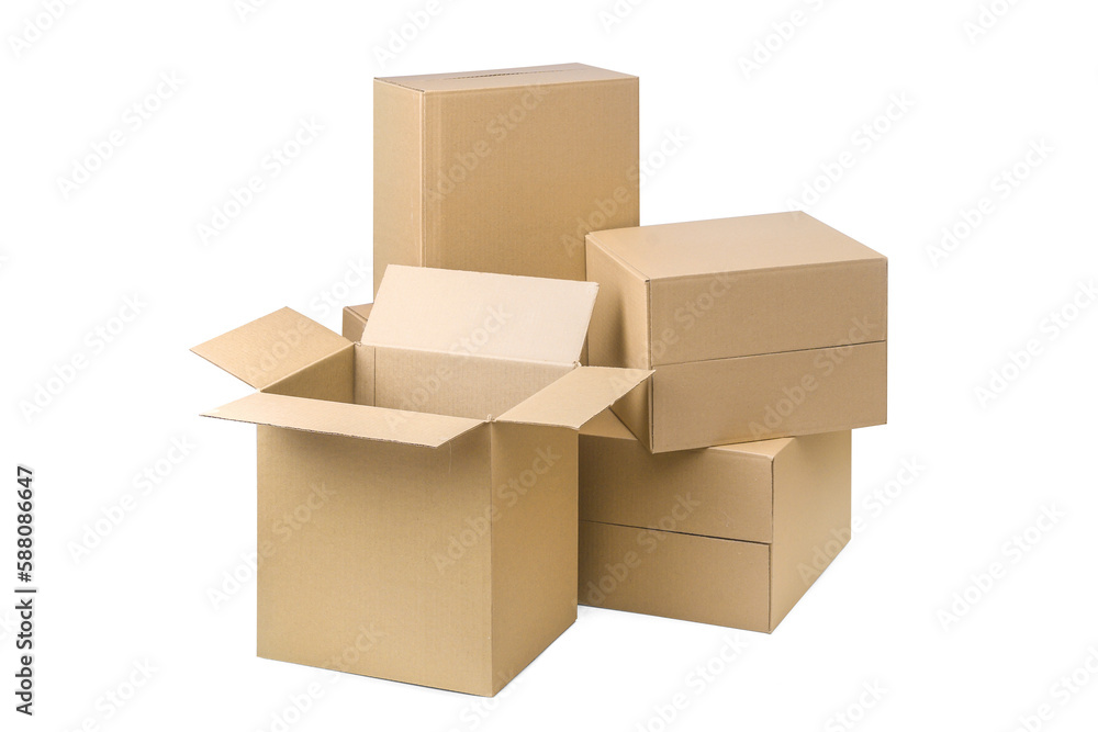 Cardboard boxes isolated on white background Cardboard boxes isolated on white background