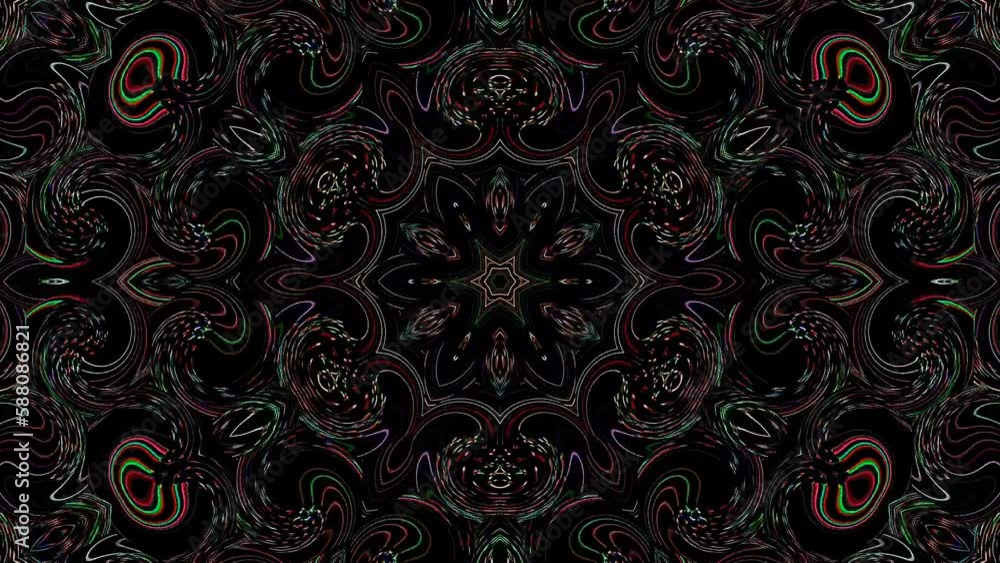 abstract lines colorful light shining round shape in center, black background abstract lines colorful light shining round shape in center, black background