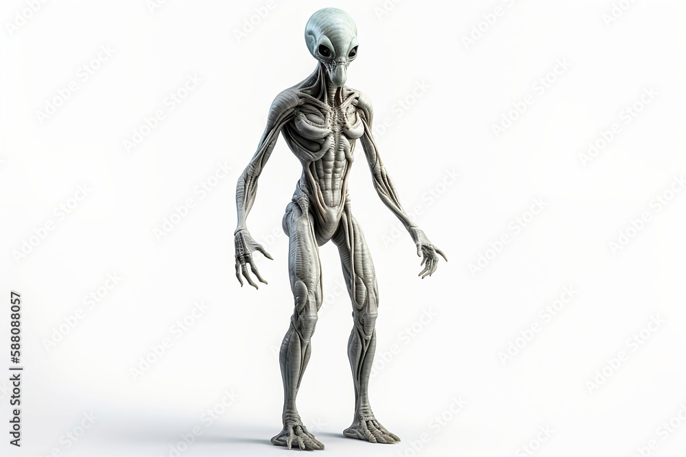 3d rendered illustration of a full body alien, Generated ai 3d rendered illustration of a full body alien, Generated ai