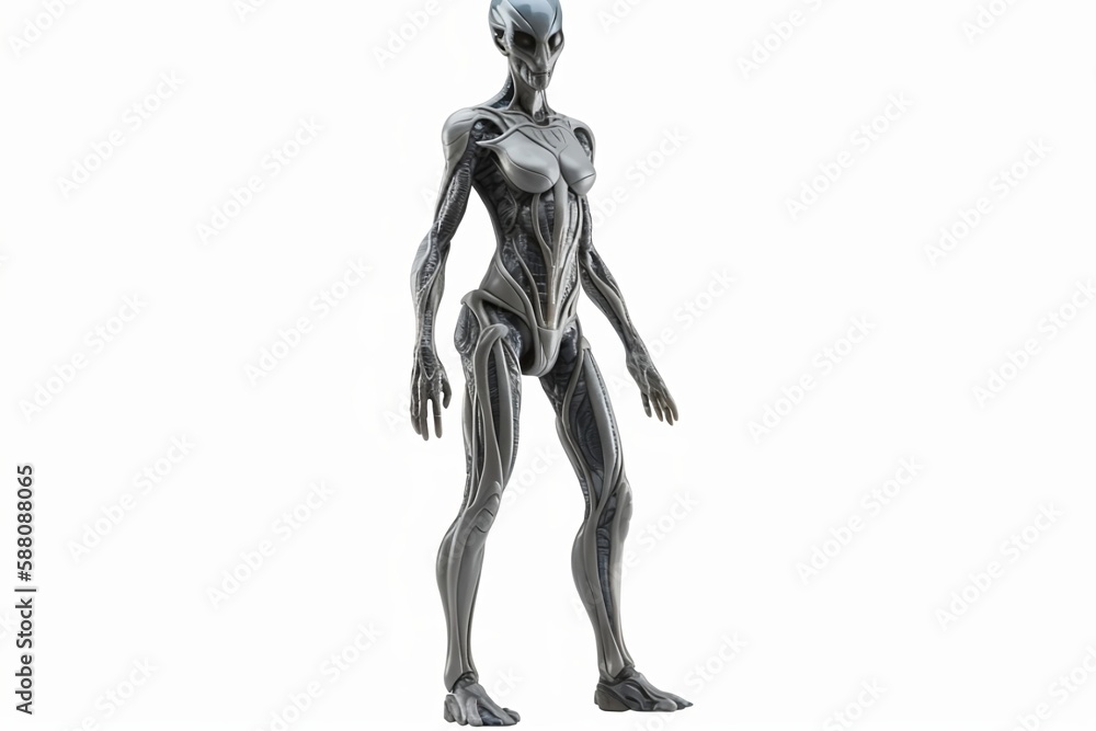 3d rendered illustration of a Female Alien, Generated ai