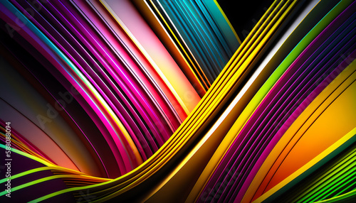 Colorful lines as abstract background illustration. Generative AI