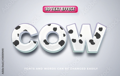 Cow 3d editable text effect style