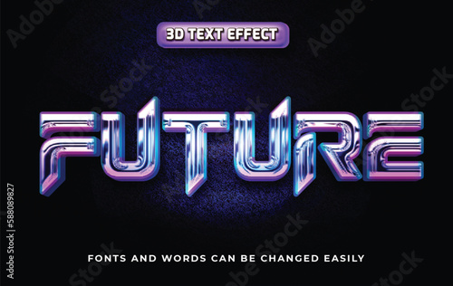 Future 3d editable text effect style