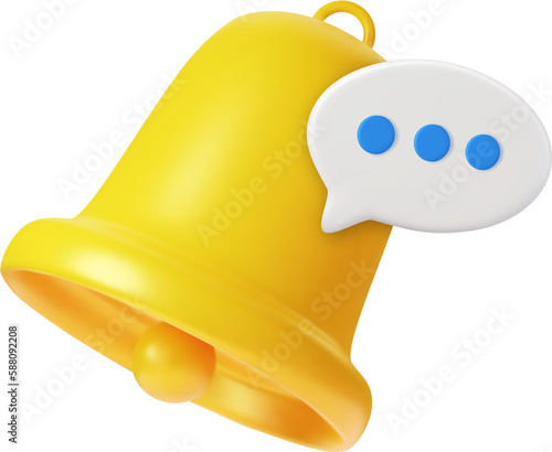 3D Notification message bell.
