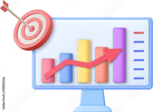 3d Financial report chart,