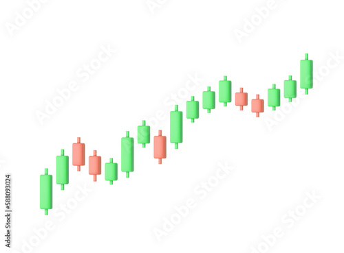 Growth stock diagram financial graph or business investment market trade