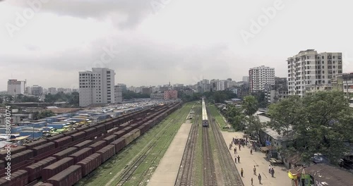 Cityscape from Above: Aerial view of Railway & Railline photo
