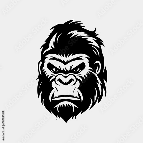 Angry Gorilla head vector illustration for logo  symbol and icon