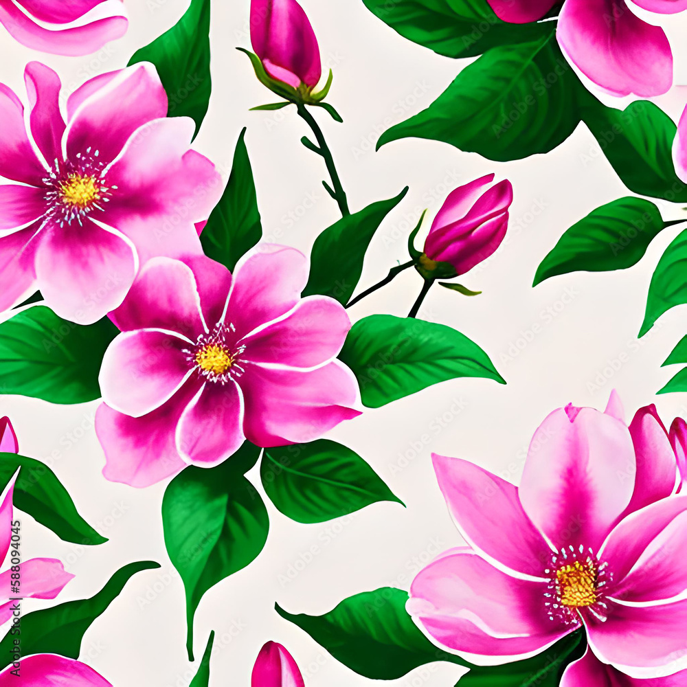 seamless pattern with pink flowers seamless pattern with pink flowers