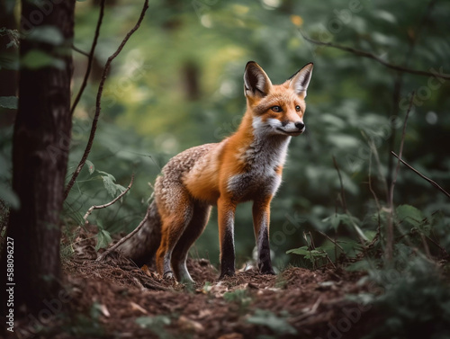 A fox in the forest