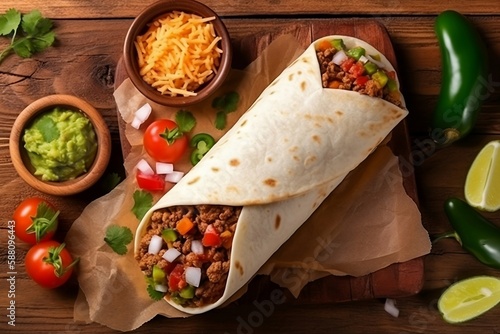 top view of wrap food