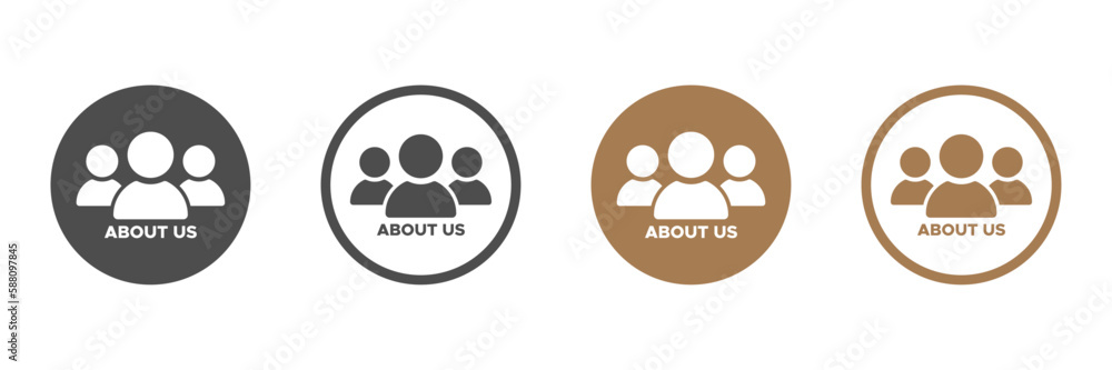 About us flat vector icons set About us flat vector icons set
