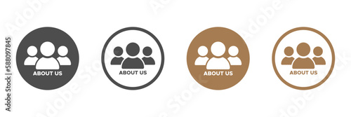  About us flat vector icons set