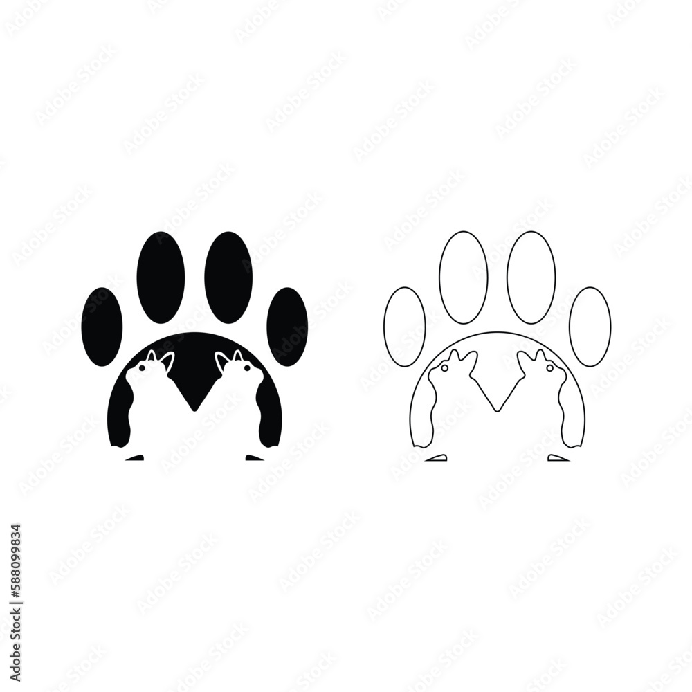 Paw cat animal vector logo template design Paw cat animal vector logo template design