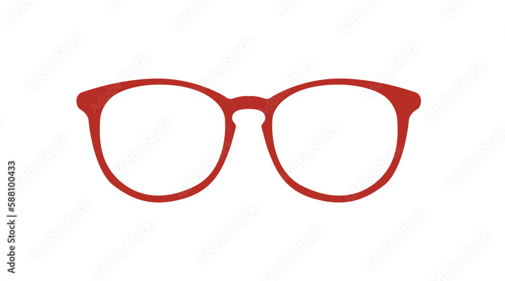 Vector Isolated Illustration of Red Frame Glasses Vector Isolated Illustration of Red Frame Glasses