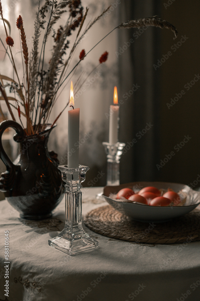 Obraz premium easter eggs on the table