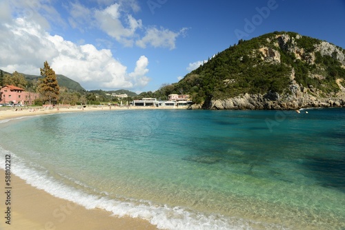 Paleokastritsa  Corfu island  Greece- Beautiful beach in Spring.