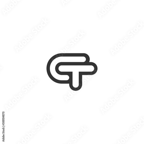 TC, CT, Abstract initial monogram letter alphabet logo design
