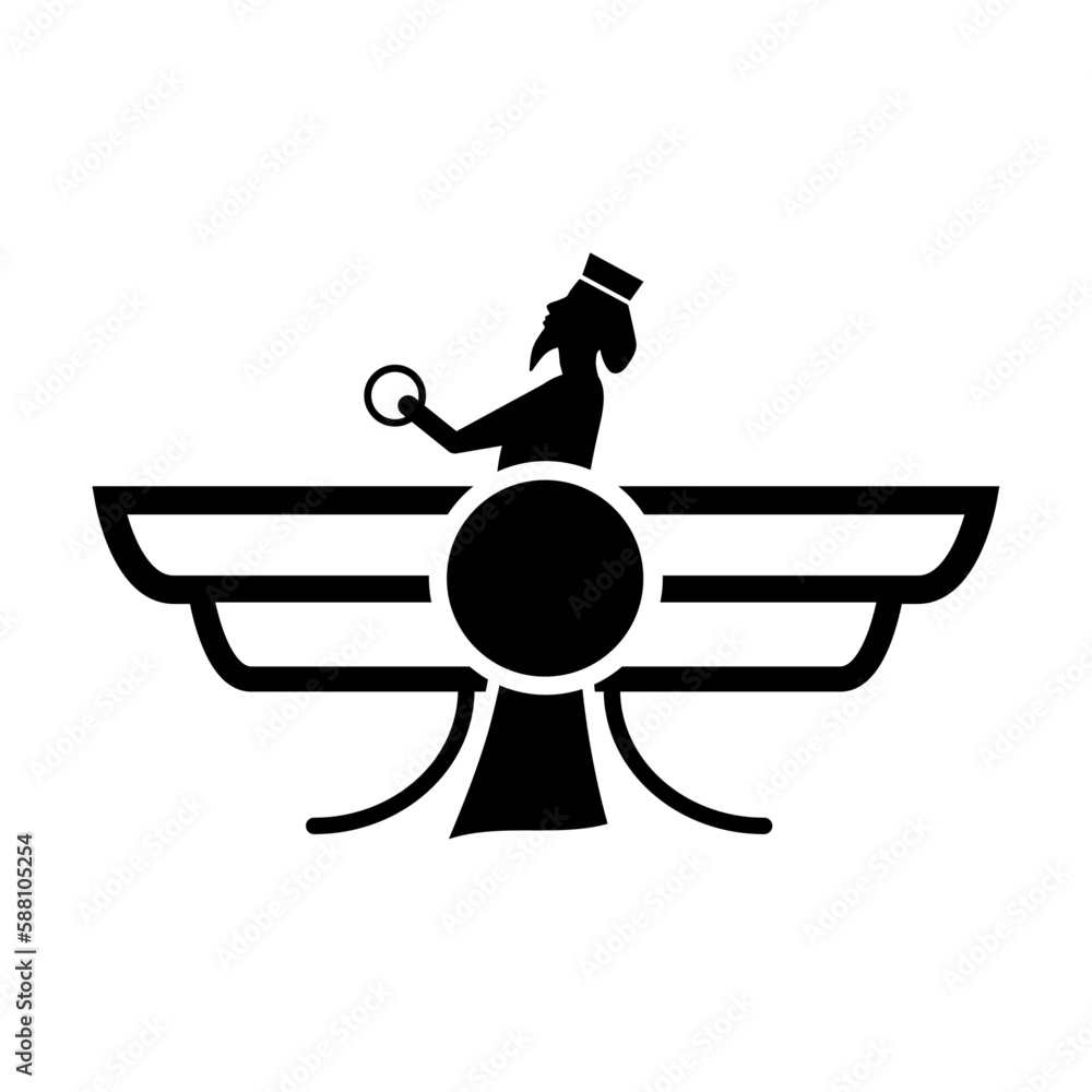 aravahar symbol, faravahar icon. Element of religion symbol illustration. Signs and symbols icon can be used for web, logo, mobile app, UI, UX aravahar symbol, faravahar icon. Element of religion symbol illustration. Signs and symbols icon can be used for web, logo, mobile app, UI, UX