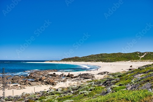 Holiday makers at the idyllic beach of Prevelly, in the Margaret River region of southwest Western Australia   © Hans
